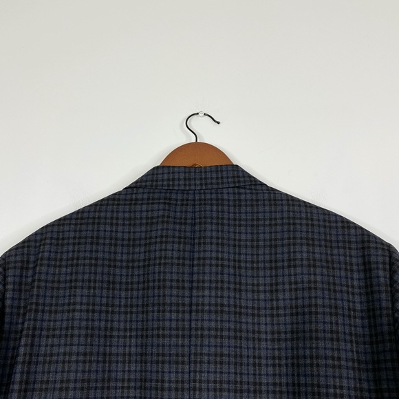 MICHAEL KORS Blazer Sport Coat Two Button 100% Wool 42R Gray Blue Plaid - Picture 6 of 11